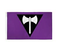 AZ FLAG - Drapeau Fierté Lesbienne Labrys - 150x90 cm - Drapeau LGBT - Lesbien Féministe 100% Polyester avec Oeillets Métalliques Intégrés - Pavillon 110 g