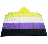 AZ FLAG - Drapeau Fierté non-binaire - 150x90 cm - Cape Drapeau Lgbt - Genderqueer 100% Polyester Avec Manches Intégrées - Body Flag - 80 g