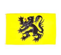 AZ FLAG - Drapeau Flandre - 90x60 cm - Drapeau Flamand - Flandres - Belgique 100% Polyester Avec Oeillets Métalliques Intégrés - Pavillon 50 g