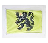 AZ FLAG - Drapeau Flandre Spécial Extérieur - 90x60 cm - Pavillon Nautique Flamand - Flandres - Belgique En Maille Bloquée Avec Anneaux Plastiques Intégrés - 80g