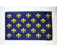 AZ FLAG - Drapeau Fleur de Lys Bleu et Or - 90x60 cm - Drapeau Royal Français 100% Polyester Avec Oeillets Métalliques Intégrés - Pavillon 50 g
