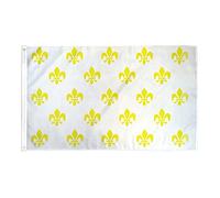 AZ FLAG Drapeau Fleur de Lys Multi Blanc et Or 150x90 cm 2 Œillets