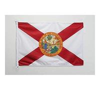 AZ FLAG - Drapeau Floride Spécial Extérieur - 90x60 cm - Pavillon Nautique Floridien - Etat Américain - Usa - Etats-Unis En Maille Bloquée Avec Anneaux Plastiques Intégrés - 80g