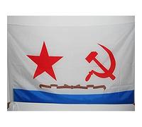 AZ FLAG - Drapeau Forces militaires navales URSS - 150x90 cm - Drapeau Marine Communiste Soviétique 100% Polyester Avec Fourreau et cordelette - Pavillon 110 g