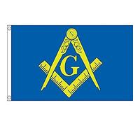 AZ FLAG - Drapeau Franc-maçonnerie bleu et jaune - 150x90 cm - Drapeau Franc-Maçon 100% Polyester Avec Oeillets Métalliques Intégrés - Pavillon 110 g