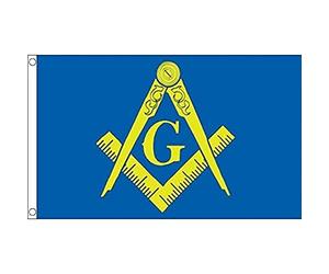 AZ FLAG - Drapeau Franc-maçonnerie bleu et jaune - 150x90 cm - Drapeau Franc-Maçon 100% Polyester Avec Oeillets Métalliques Intégrés - Pavillon 110 g