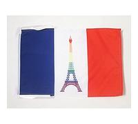 AZ FLAG Drapeau France Arc-En-Ciel 45x30 cm Gay Polyester 100D Cordelettes
