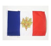 AZ FLAG - Drapeau France avec armoiries - 45x30 cm - Pavillon République Française Avec Armes 100% Polyester Avec Deux Cordelettes - 20g
