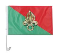 AZ FLAG - Drapeau France Légion étrangère pour Décoration Voiture avec Attaches en PVC Et Système d'Accroche - Car Flag Armée Française - 100% Polyester - 50g - 45x30 cm