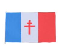 AZ FLAG - Drapeau France libre 1940-1944 Spécial Extérieur - 150x90 cm - Drapeau Français De La Résistance En Maille Bloquée Avec Anneaux Plastiques Intégrés - 170g
