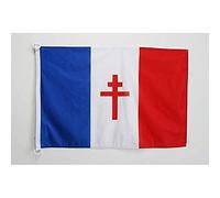 AZ FLAG - Drapeau France Libre 1940-1944 Spécial Extérieur - 150x90 cm - Drapeau Français De La Résistance en Maille Bloquée avec Anneaux Plastiques Intégrés - 170g