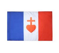 AZ FLAG - Drapeau France Sacré Cœur de Jésus - 90x60 cm - Drapeau Français Catholique 100% Polyester Avec Fourreau et Cordelette - Pavillon 50 g