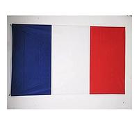 AZ FLAG - Drapeau France Spécial Extérieur - 150x90 cm - Drapeau Français En Maille Bloquée Avec Anneaux Plastiques Intégrés - 170g
