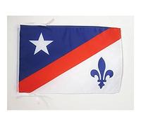 AZ FLAG - Drapeau Franco-Américains - 45x30 cm - Pavillon Franco Américain 100% Polyester Avec Deux Cordelettes - 20g