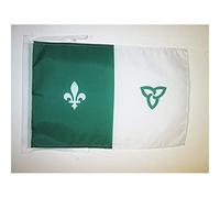 AZ FLAG - Drapeau Franco-Ontariens - 45x30 cm - Pavillon Des Français D'Ontario 100% Polyester Avec Deux Cordelettes - 20g