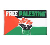 AZ FLAG - Drapeau Free Palestine Poing Levé - 150x90 cm - Drapeau Palestiniens 100% Polyester Avec Oeillets Métalliques Intégrés - Pavillon 110g
