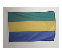 AZ FLAG - Drapeau Gabon Spécial Extérieur - 90x60 cm - Pavillon Nautique Gabonais En Maille Bloquée Avec Anneaux Plastiques Intégrés - 80g