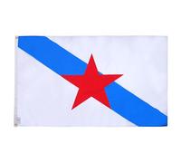 AZ FLAG Drapeau Galice Estreleira 150x90 cm Polyester 100D 2 Œillets | Usage intérieur et extérieur Drapeau décoratif de Galicia coutures doubles et bords renforcés avec œillets métalliques