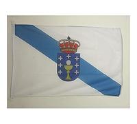 AZ FLAG - Drapeau Galice Spécial Extérieur - 90x60 cm - Pavillon Nautique De Galicia - Espagne En Maille Bloquée Avec Anneaux Plastiques Intégrés - 80g
