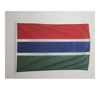 AZ FLAG - Drapeau Gambie Spécial Extérieur - 90x60 cm - Pavillon Nautique Gambien En Maille Bloquée Avec Anneaux Plastiques Intégrés - 80g