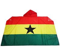 AZ FLAG Drapeau Ghana 150x90 cm - Cape Drapeau Ghanéen 100% Polyester Avec Manches Intégrées - Body Flag 80g