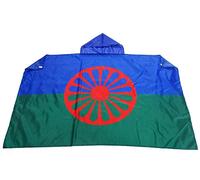 AZ FLAG - Drapeau Gitan voyageur - 150x90 cm - Cape Drapeau Rom - Gypsy 100% Polyester Avec Manches Intégrées - Body Flag - 80 g