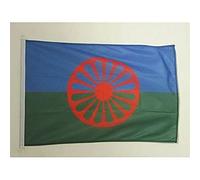 AZ FLAG - Drapeau Gitan voyageur - 45x30 cm - Pavillon Nautique Rom - Gypsy Spécial Bateau Et Extérieur En Maille Bloquée Avec Anneaux Plastiques Intégrés - 30g