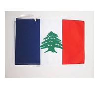 AZ FLAG - Drapeau Grand Liban 1920-1943 - 45x30 cm - Pavillon Du Liban Français 100% Polyester Avec Deux Cordelettes - 20g