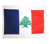 AZ FLAG - Drapeau Grand Liban 1920-1943 - 90x60 cm - Drapeau Du Liban Français 100% Polyester Avec Fourreau et Cordelette - Pavillon 50 g