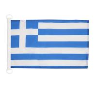 AZ FLAG - Drapeau Grèce - 45x30 cm - Pavillon Nautique Grec Spécial Bateau Et Extérieur En Maille Bloquée Avec Anneaux Plastiques Intégrés - 30g