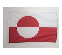 AZ FLAG - Drapeau Groenland Spécial Extérieur - 90x60 cm - Pavillon Nautique Groenlandais En Maille Bloquée Avec Anneaux Plastiques Intégrés - 80g