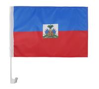 AZ FLAG - Drapeau Haïti Pour Décoration Voiture Avec Attaches En PVC Et Système d'Accroche - Car Flag Haïtien - 100% Polyester - 50g - 45x30 cm