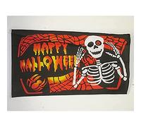 AZ FLAG - Drapeau Halloween Os - 150x90 cm - Drapeau Happy Halloween 100% Polyester Avec Oeillets Métalliques Intégrés - Pavillon 110 g