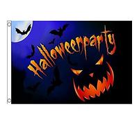 AZ FLAG - Drapeau Halloween Party Citrouille - 150x90 cm - Drapeau Fête D'Halloween 100% Polyester Avec Oeillets Métalliques Intégrés - Pavillon 110 g