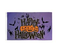 AZ FLAG - Drapeau Happy Halloween violet - 90x60 cm - Drapeau Fête D'Halloween 100% Polyester Avec Oeillets Métalliques Intégrés - Pavillon 50 g
