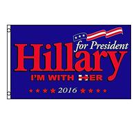 AZ FLAG Drapeau Hillary Clinton 150x90 cm Polyester 100D 2 Œillets | Usage intérieur et extérieur Drapeau décoratif des démocrates coutures doubles et bords renforcés avec œillets métalliques
