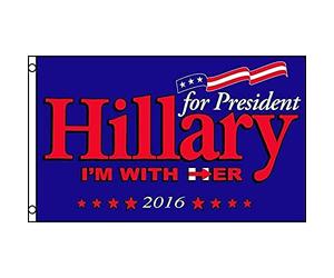 AZ FLAG Drapeau Hillary Clinton 150x90 cm Polyester 100D 2 Œillets | Usage intérieur et extérieur Drapeau décoratif des démocrates coutures doubles et bords renforcés avec œillets métalliques