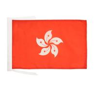 AZ FLAG - Drapeau Hong Kong - 45x30 cm - Pavillon Hongkongais 100% Polyester Avec Deux Cordelettes - 20g