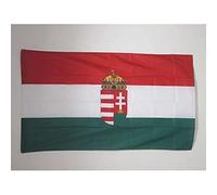 AZ FLAG - Drapeau Hongrie avec armes - 150x90 cm - Drapeau Hongrois 100% Polyester Avec Fourreau et cordelette - Pavillon 110 g