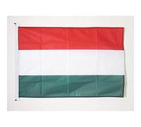 AZ FLAG - Drapeau Hongrie Spécial Extérieur - 90x60 cm - Pavillon Nautique Hongrois En Maille Bloquée Avec Anneaux Plastiques Intégrés - 80g
