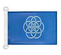 AZ FLAG - Drapeau Humanité - 45x30 cm - Pavillon Nautique Nature Humaine Spécial Bateau Et Extérieur En Maille Bloquée Avec Anneaux Plastiques Intégrés - 30g