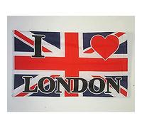 AZ FLAG - Drapeau I Love London - 150x90 cm - Drapeau Anglais - Uk - Londres - Royaume-Uni 100% Polyester Avec Oeillets Métalliques Intégrés - Pavillon 110 g