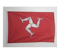 AZ FLAG - Drapeau Ile de Man Spécial Extérieur - 90x60 cm - Pavillon Nautique Mannois En Maille Bloquée Avec Anneaux Plastiques Intégrés - 80g
