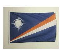 AZ FLAG - Drapeau Iles Marshall - 45x30 cm - Pavillon Nautique Marshallais Spécial Bateau Et Extérieur En Maille Bloquée Avec Anneaux Plastiques Intégrés - 30g