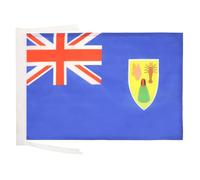 AZ FLAG - Drapeau Iles Turques-et-Caïques - 45x30 cm - Pavillon Anglais 100% Polyester Avec Deux Cordelettes - 20g