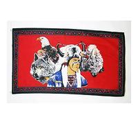 AZ FLAG Drapeau Indien avec loup 150x90 cm Polyester 100D 2 Œillets