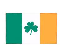 AZ FLAG Drapeau Irlande avec trèfle 150x90 cm Polyester 100D 2 Œillets | Usage intérieur et extérieur Drapeau décoratif du trèfle irlandais Ireland with Clover coutures doubles et bords renforcés