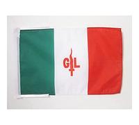 AZ FLAG - Drapeau Italie Giustizia e Libertà - 45x30 cm - Pavillon Colonna Italiana 100% Polyester Avec Deux Cordelettes - 20g