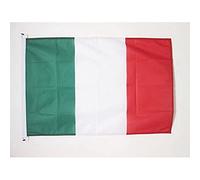 AZ FLAG - Drapeau Italie Spécial Extérieur - 90x60 cm - Pavillon Nautique Italien En Maille Bloquée Avec Anneaux Plastiques Intégrés - 80g