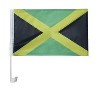 AZ FLAG - Drapeau Jamaïque Pour Décoration Voiture Avec Attaches En PVC Et Système d'Accroche - Car Flag Jamaïcain - 100% Polyester - 50g - 45x30 cm